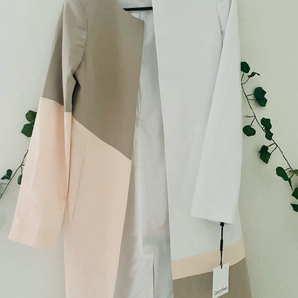 Women | Jacket Blazer | Calvin Klein | White and Pink | Size: 2